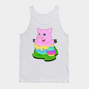 Pig Easter Easter egg Tank Top